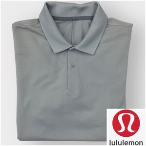 Lululemon Evolution Mens Polo Shirt Size‎ S Casual Gray Pique Short Sleeve